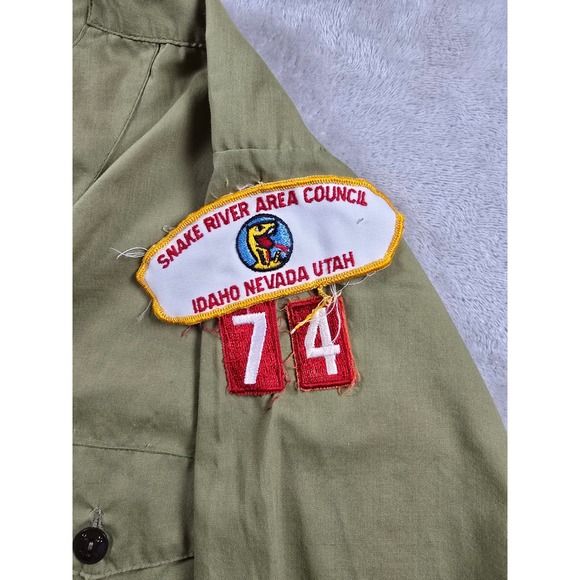 Boy Scouts of America BSA Shirt Mens Small Patches Badges Snake River *Read - Picture 2 of 13